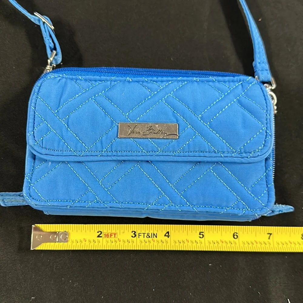 Light Blue Vera Bradley Wallet with adjustable strap - Picture 6 of 7